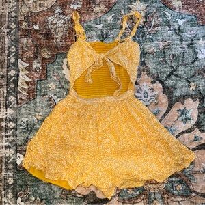 Hollister Yellow Floral Jumpsuit